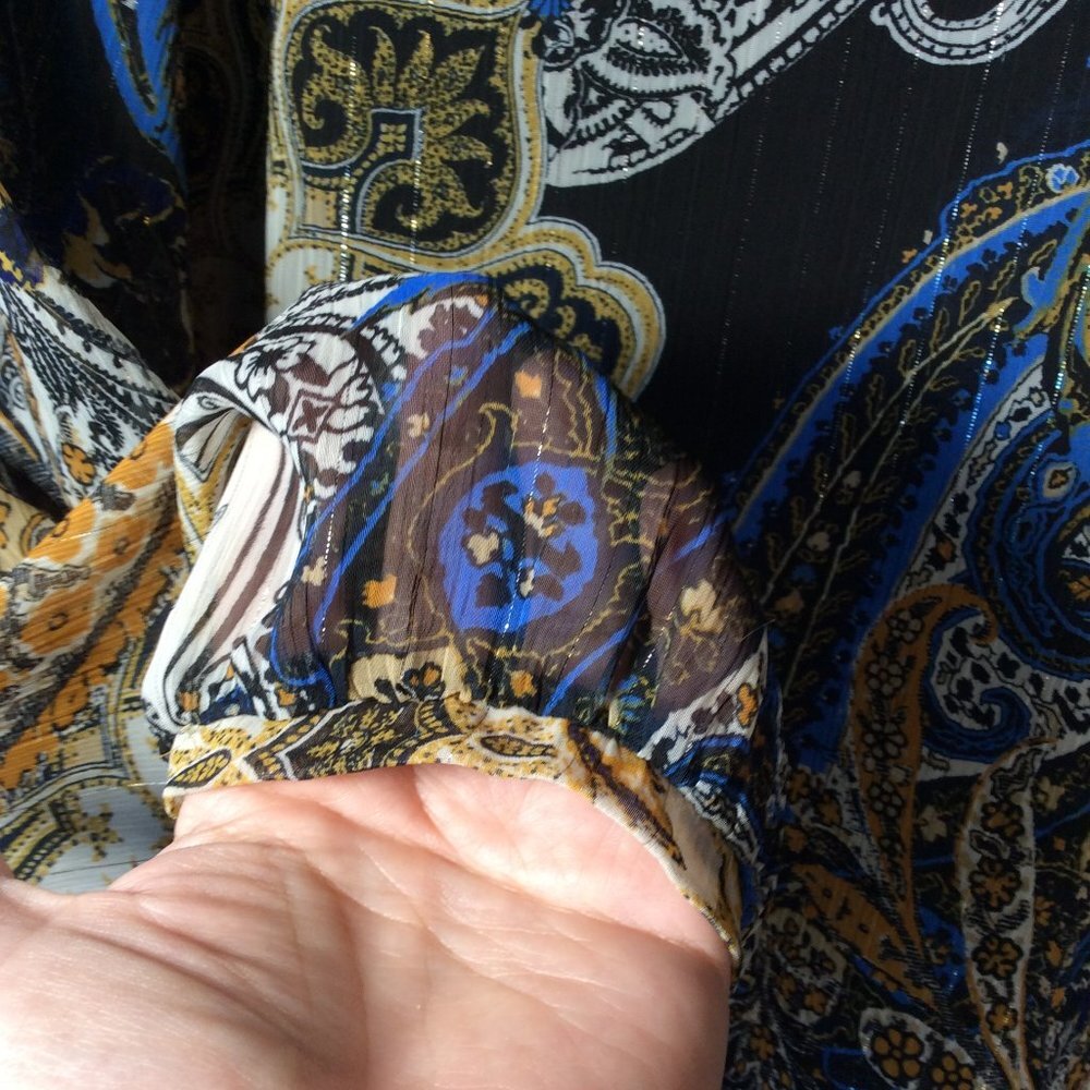Avenue Blouse Blue Paisley Blouse Size 18/20 - Picture 5 of 8